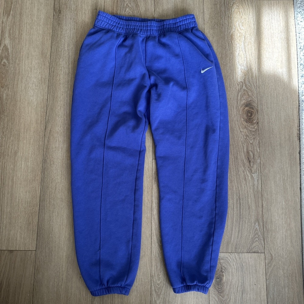 Nike Oversized Fit High Rise Sweatpant Joggers Women's Medium Purple Pleat Gym